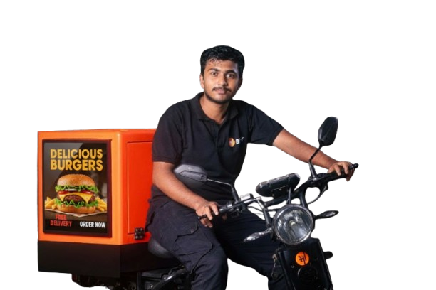 Mobile hoarding on delivery bike